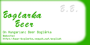 boglarka beer business card